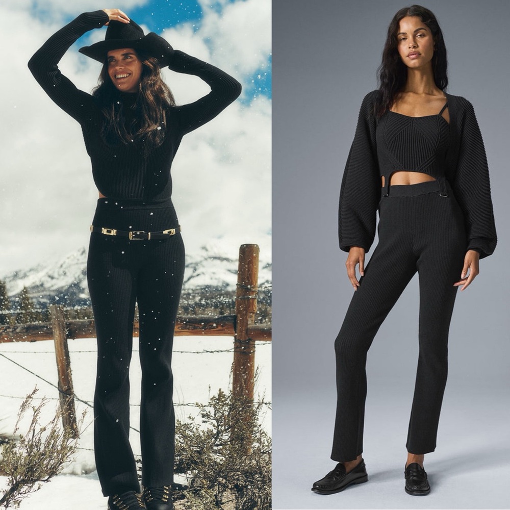 ALO Yoga | Denim Knit High-Waist Flare Pant